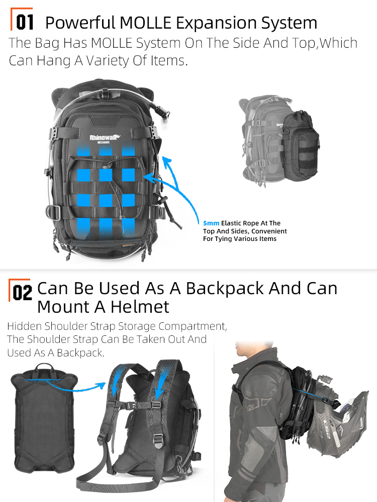 Rhinowalk Motorcycle Tank Bag  - Rain Cover Backpack 评论和价格
